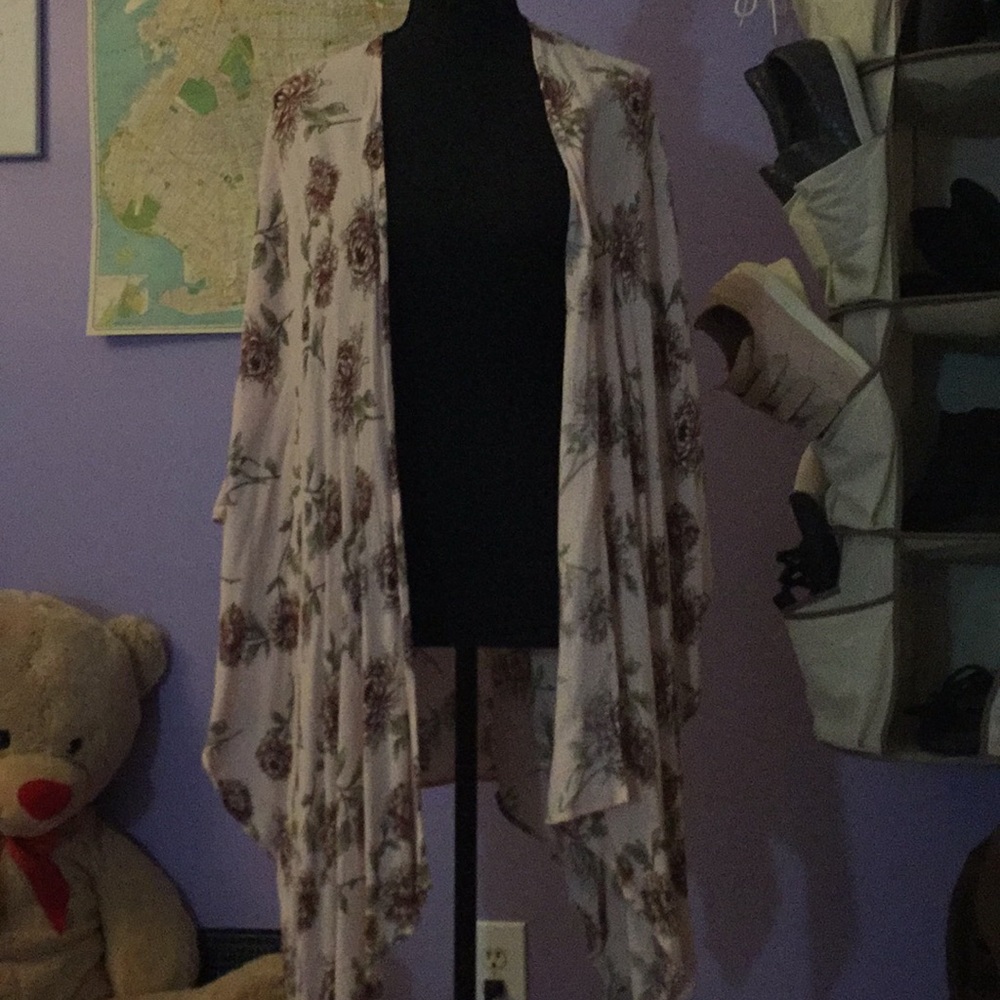 Pink floral kimono